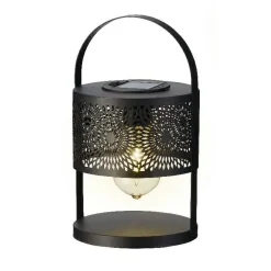 Lanterne solaire de table (H22,5 cm) à LED Noir