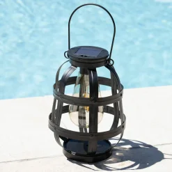 Lanterne solaire métal LED (H18,5 cm) Julia Noir