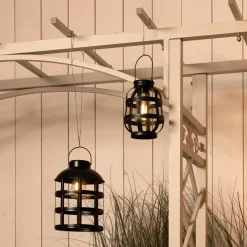 Lanterne solaire métal LED (H18,5 cm) Julia Noir