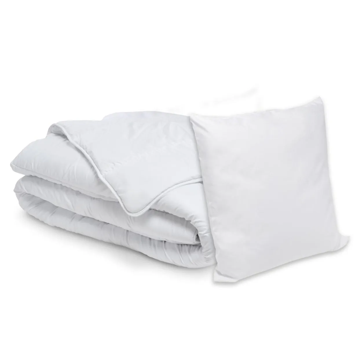 Lot Couette chaude anti-acariens (280 x 240 cm) + 2 Oreillers (60 x 60 cm) Comète Blanche