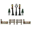 Lot de 9 accessoires (H12 cm) Aménagement urbain pour village