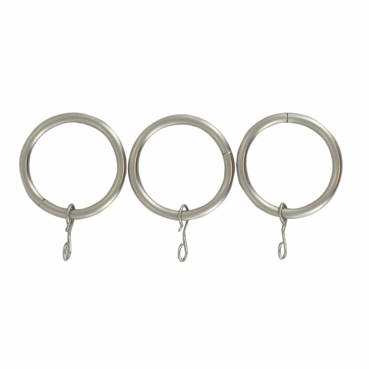 Lot de 8 anneaux tringle rideau (D20 mm) Jim Argent mat