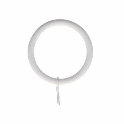 Lot de 8 anneaux tringle rideau (D28 mm) Lino Blanc mat