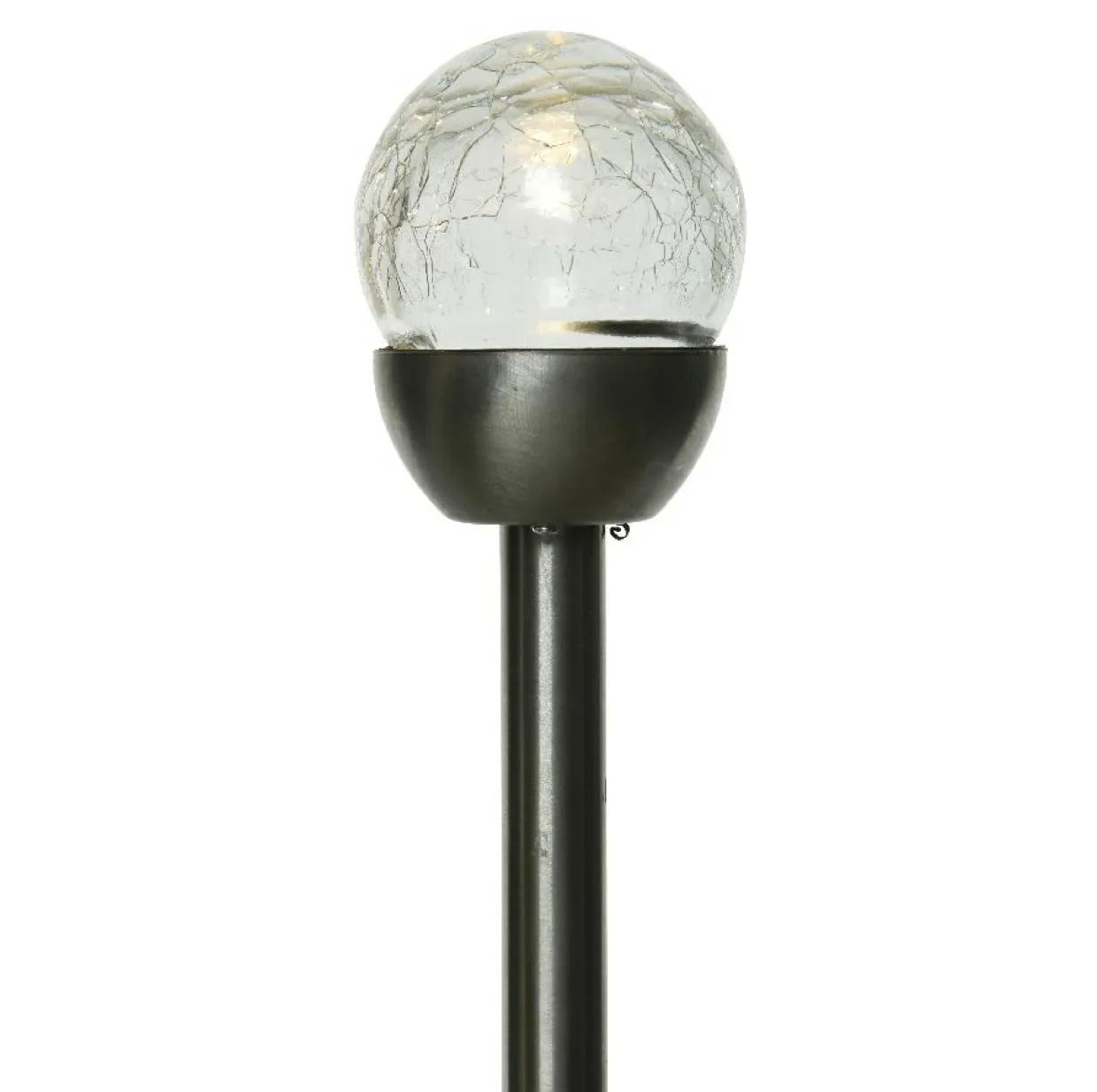 Lot de 6 bornes de jardin solaire (H24.5 cm) Verre craquelé Blanc chaud