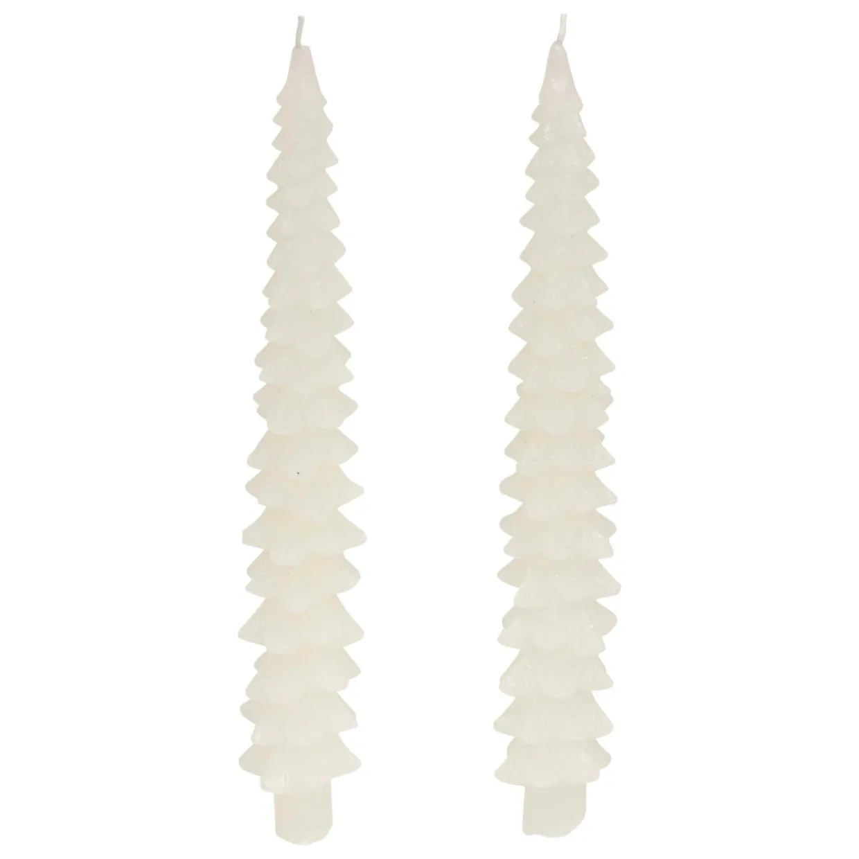 Lot de 2 bougies bâton en cire (H25 cm) Sapin Blanc