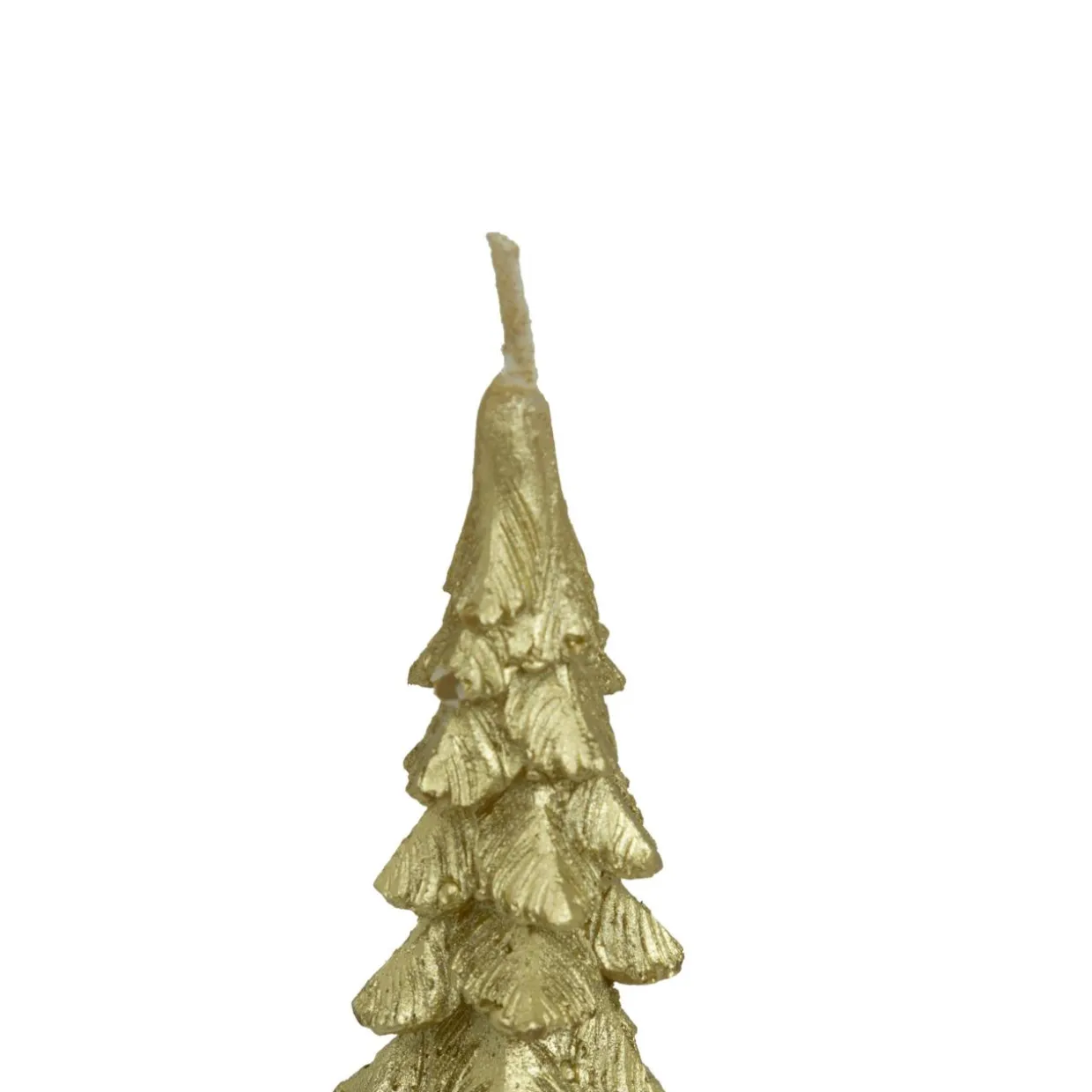 Lot de 2 bougies bâton en cire (H25 cm) Sapin Doré