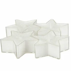 Lot de 4 bougies Etoiles Blanc