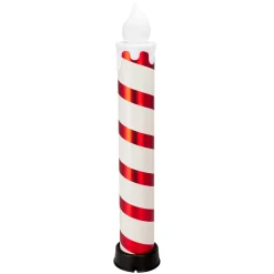 Lot de 2 bougies lumineuses Géantes (H82 cm) Candy Candle Rouge et blanc