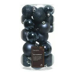 Lot de 30 boules de Noël Alpine assorties Bleu nuit