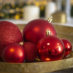 Lot de 30 boules de Noël assorties New Alpine Rouge