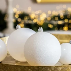 Lot de 30 boules de Noël assorties New Alpine Blanc