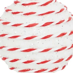Lot de 22 boules de Noël assorties Rayé Fantaisie Rouge et Blanc