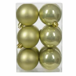 Lot de 12 boules de Noël (D60 mm) Alpine Pistache