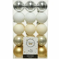 Lot de 30 boules de Noël (D60 mm) Alpine multi Blanc