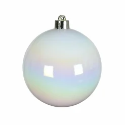 Lot de 12 boules de Noël (D60 mm) Alpine Blanc irisé