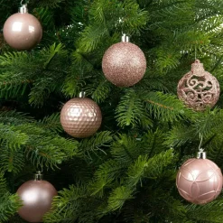 Lot de 37 boules de Noël (D60 mm) Alpine Mix Rose poudré