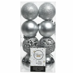 Lot de 16 boules de Noël (D60 mm) Alpine multi Argent