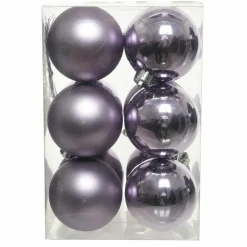Lot de 12 boules de Noël (D60 mm) Alpine Lilas