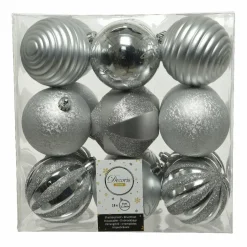 Lot de 18 boules de Noël (D80 mm) Anaelle Argent