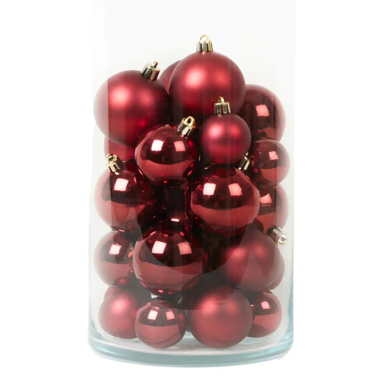 Lot de 30 boules de Noël (D60 mm) Aravis Bordeaux