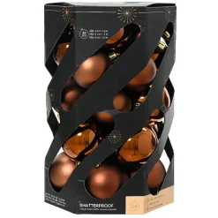 Lot de 30 boules de Noël (D60 mm) Aravis Brun café