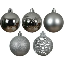 Lot de 35 boules de Noël (D60 mm) Aravis Argent
