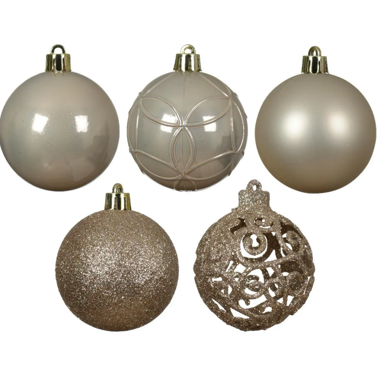 Lot de 35 boules de Noël (D60 mm) Aravis mix Perle