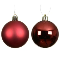 Lot de 4 boules de Noël (D100 mm) Aravis Bordeaux
