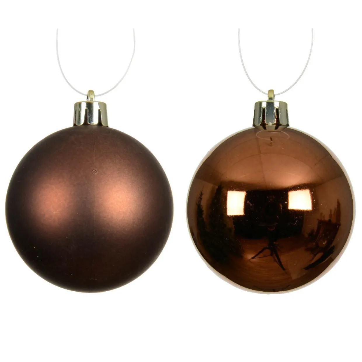 Lot de 4 boules de Noël (D100 mm) Aravis Brun café