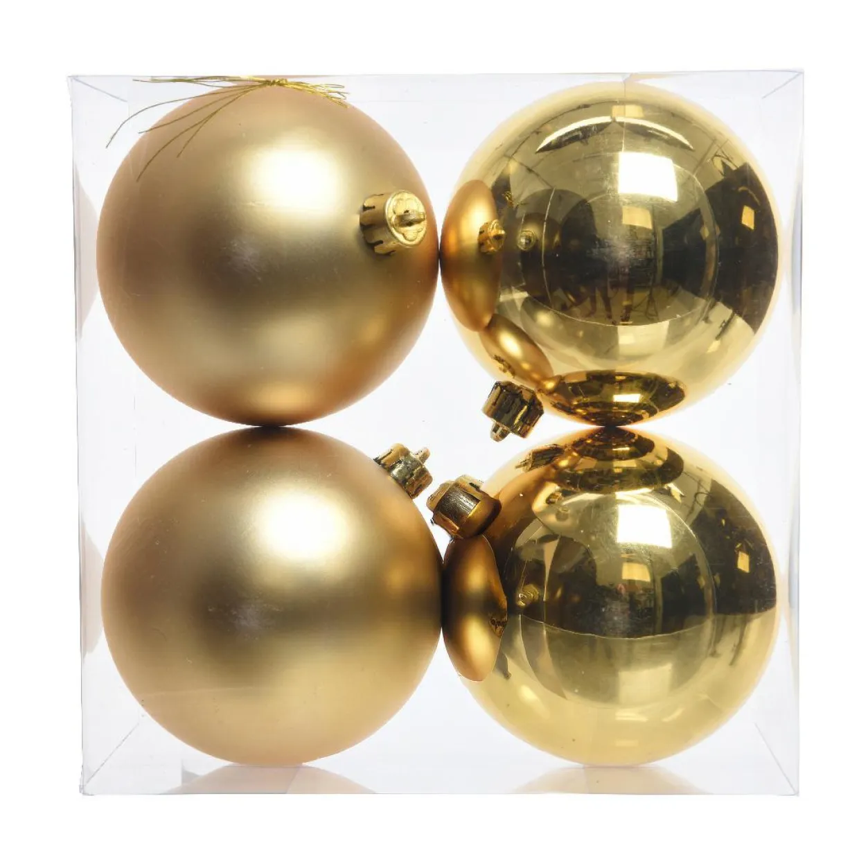 Lot de 4 boules de Noël (D100 mm) Aravis Or