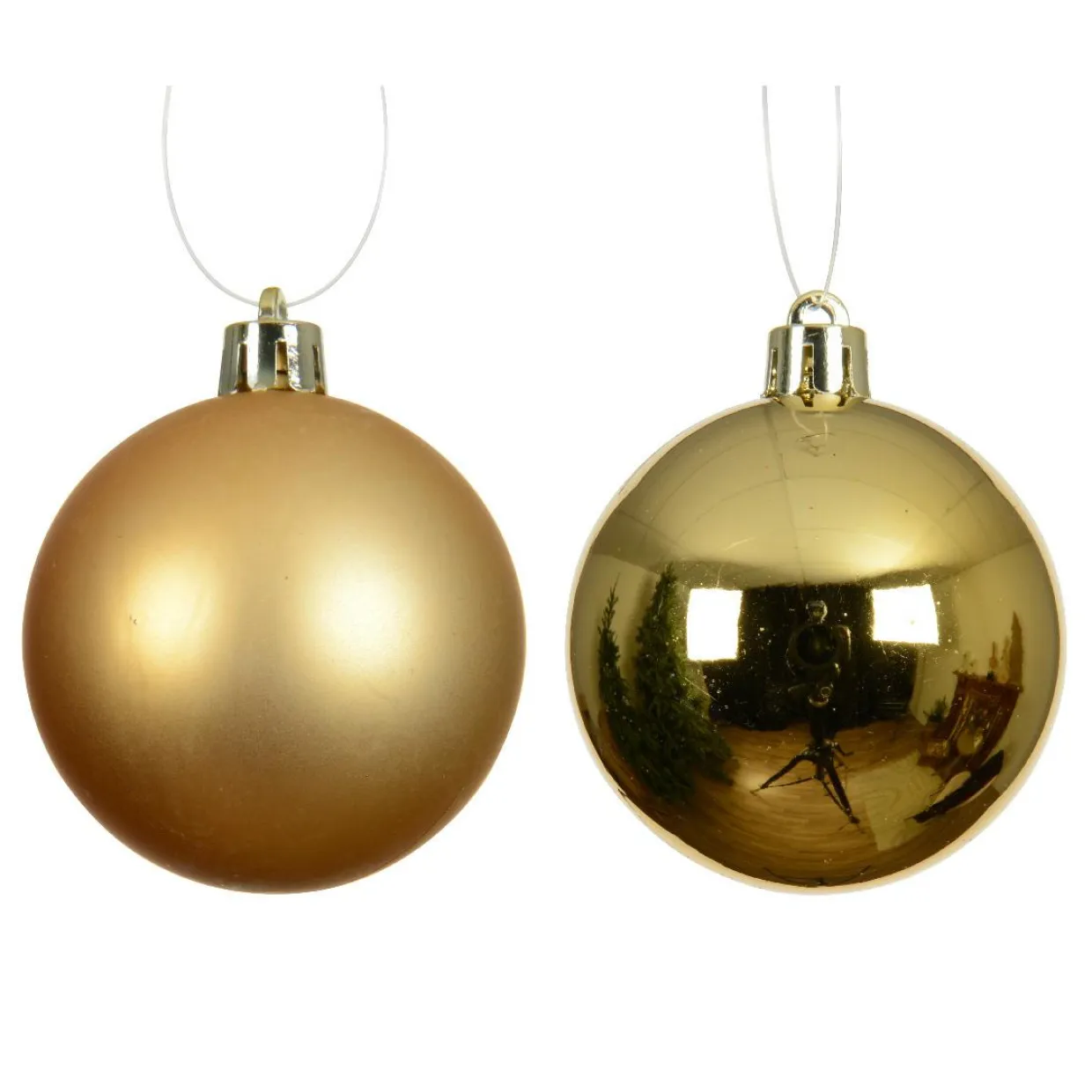 Lot de 4 boules de Noël (D100 mm) Aravis Or