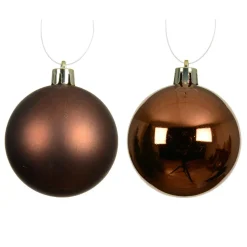 Lot de 6 boules de Noël (D80 mm) Aravis Brun café