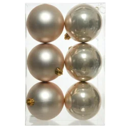 Lot de 6 boules de Noël (D80 mm) Aravis Perle