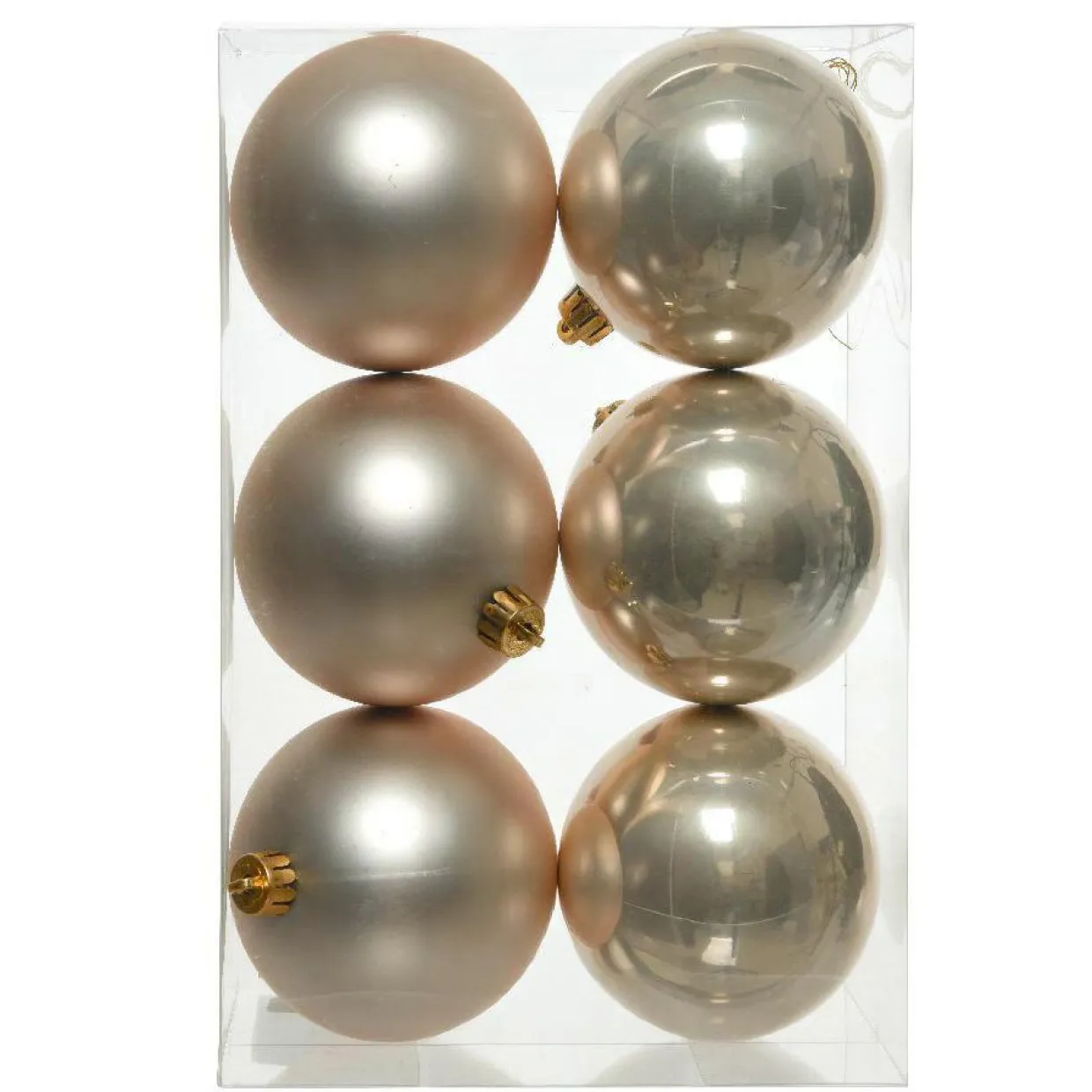 Lot de 6 boules de Noël (D80 mm) Aravis Perle