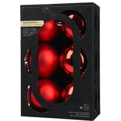 Lot de 6 boules de Noël (D80 mm) Aravis Rouge