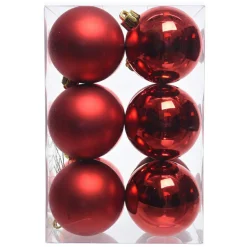 Lot de 12 boules de Noël (D60 mm) Aravis Bordeaux