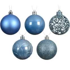 Lot de 35 boules de Noël (D60 mm) Aravis Bleu ciel