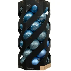 Lot de 35 boules de Noël (D60 mm) Aravis Bleu ciel