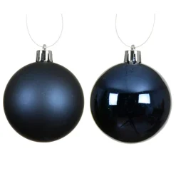 Lot de 6 boules de Noël (D80 mm) Aravis Bleu nuit