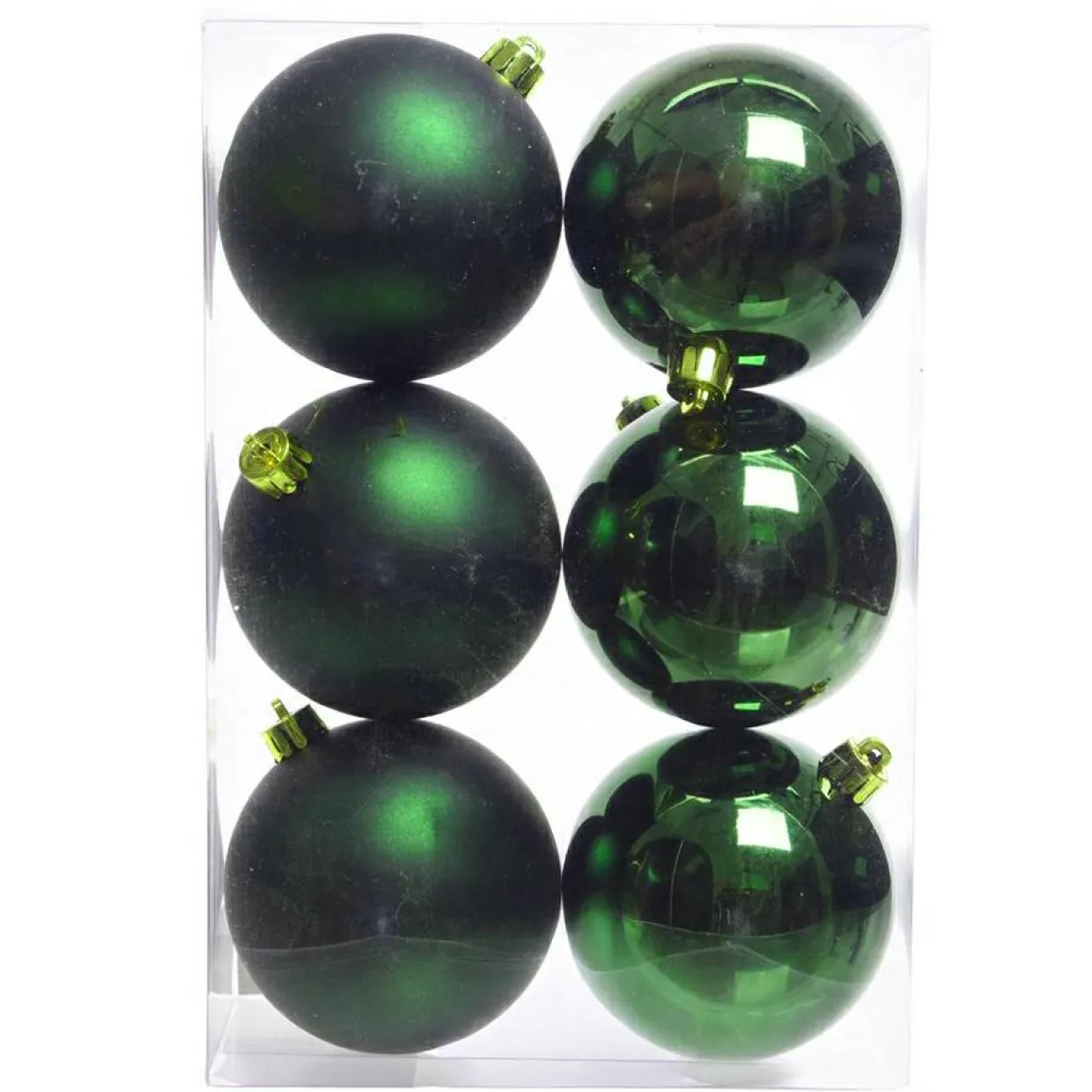 Lot de 6 boules de Noël (D80 mm) Aravis Vert sapin