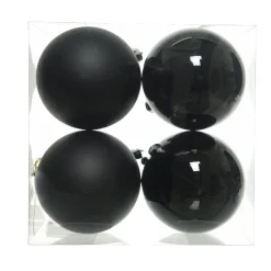 Lot de 4 boules de Noël (D100 mm) Aravis Noir