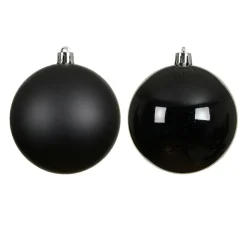 Lot de 4 boules de Noël (D100 mm) Aravis Noir