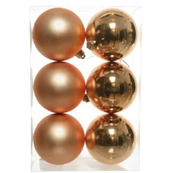 Lot de 6 boules de Noël (D80 mm) Aravis Cognac