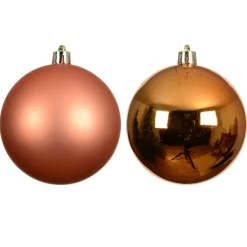 Lot de 6 boules de Noël (D80 mm) Aravis Orange