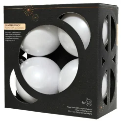 Lot de 4 boules de Noël (D100 mm) Aravis Blanc