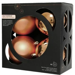 Lot de 4 boules de Noël (D100 mm) Aravis Cognac