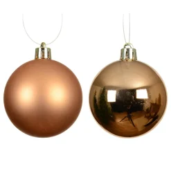 Lot de 4 boules de Noël (D100 mm) Aravis Cognac