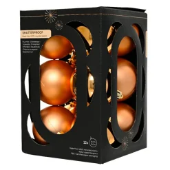 Lot de 12 boules de Noël (D60 mm) Aravis Cognac