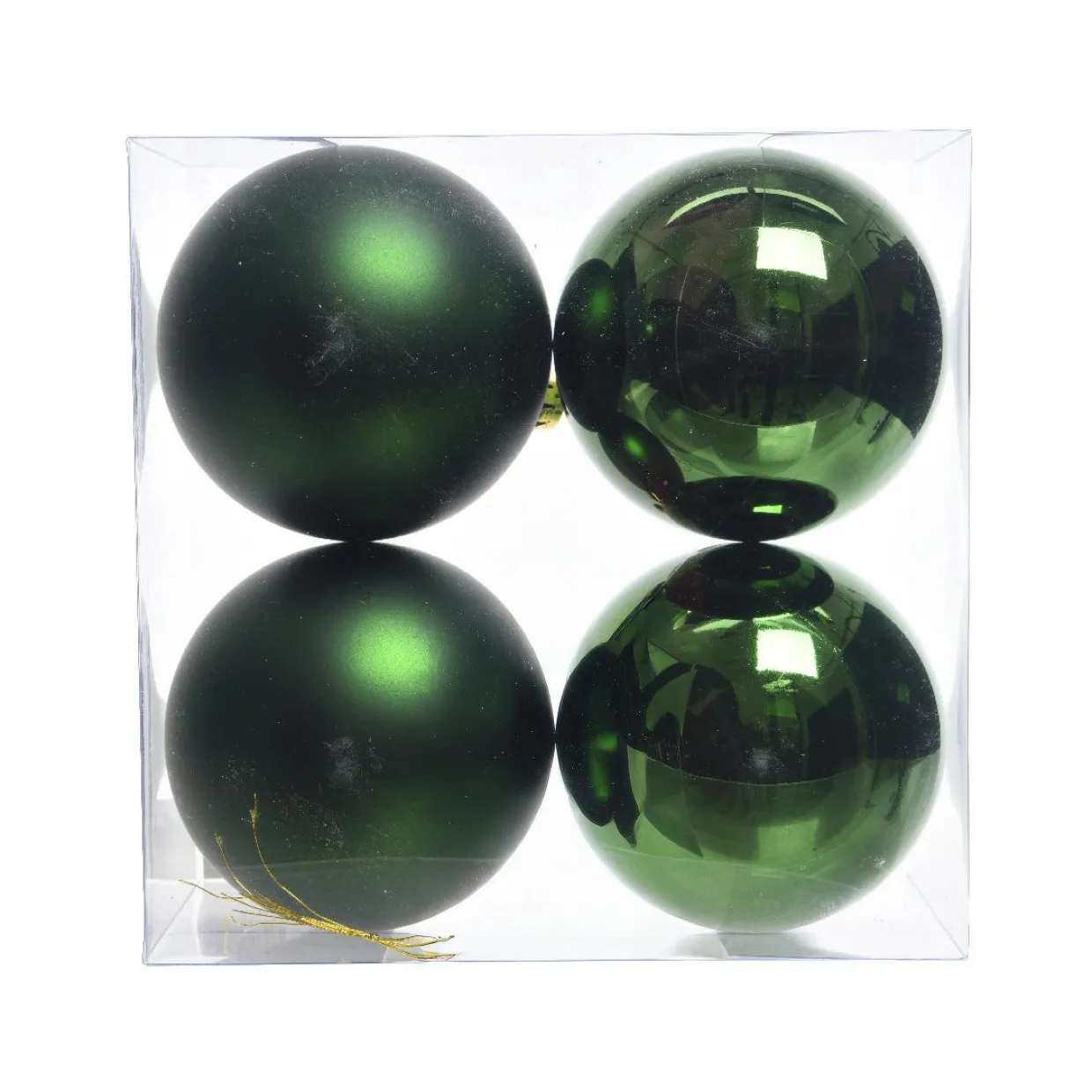 Lot de 4 boules de Noël (D100 mm) Aravis Vert sapin