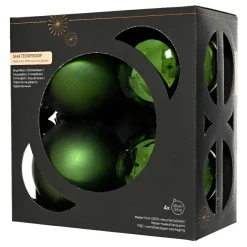 Lot de 4 boules de Noël (D100 mm) Aravis Vert sapin